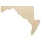 Maryland State Silhouette Unfinished Wood Shape Piece Cutout for DIY Craft Projects